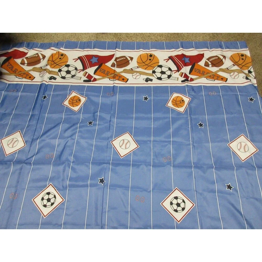 VARSITY SPORTS SHOWER CURTAIN  Mint Condition
